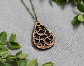 Handmade Wooden Jewelry | Fern Necklace
