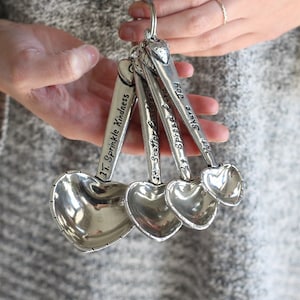 Handmade Pewter Measuring Spoons | Hearts