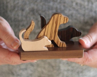 Handmade Wooden Dogs Figurine