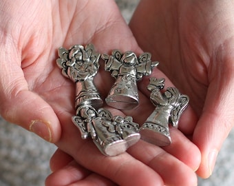 Handmade Pewter Mini Figurines | 4 pc. Angel Blessing Set