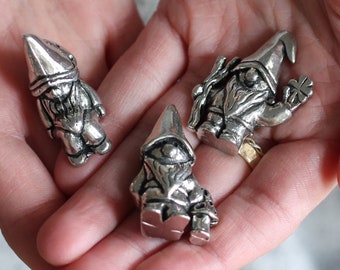 Handmade Pewter Mini Figurines | 3 pc. Gnome Set