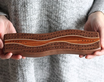 Wavy Cribbage Board | Cocobolo