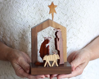 Handmade Wooden Nativity