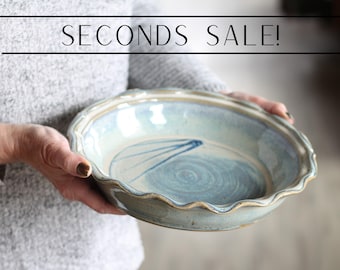 SECONDS SALE | Handmade Pottery | Large Pie Plate (10 colors)