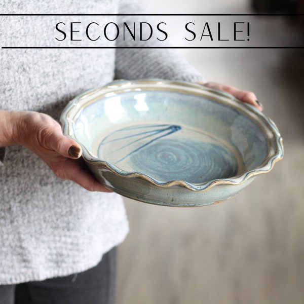 SECONDS SALE | Handmade Pottery | Large Pie Plate (10 colors)