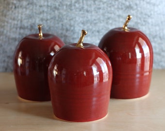 Handmade Ceramic Apple | 22k Gold