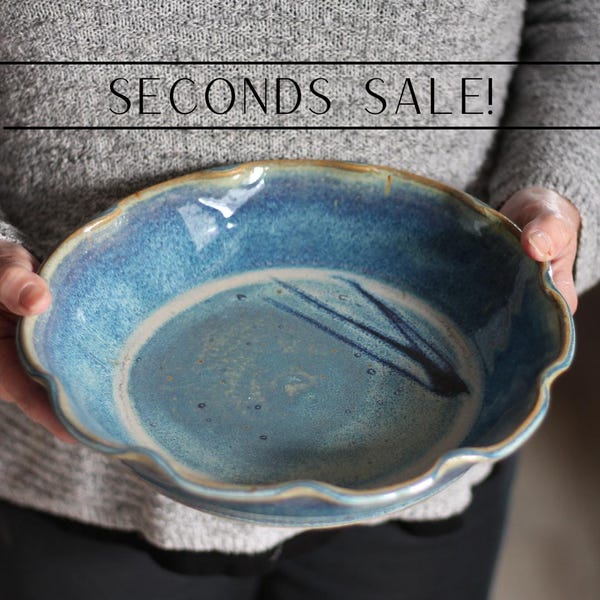 SECONDS SALE | Handmade Pottery | Large Pie Plate (10 colors)