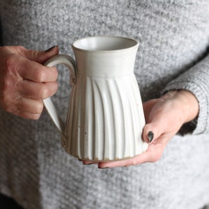 Handmade Pottery 12-14 oz. Large Mug 8 colors White