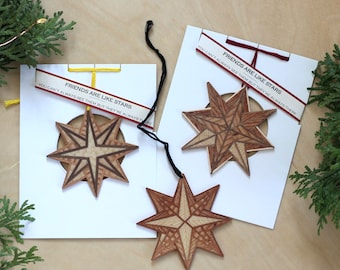 Handmade Wooden Christmas Ornaments | Translucent Friendship Stars