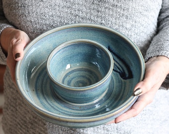 Handmade Pottery | Large Chip n' Dip Bowl