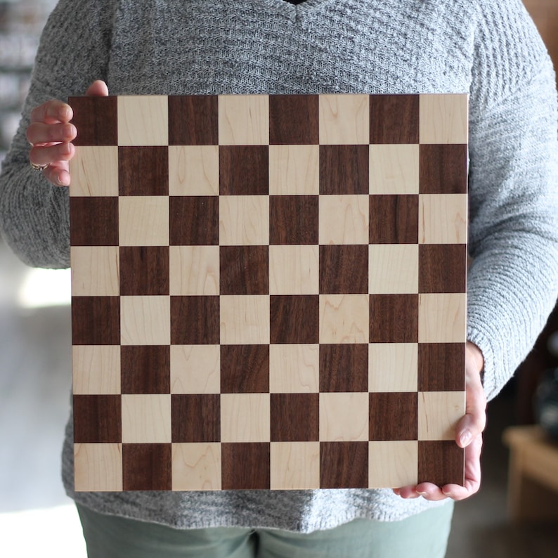 Handmade Solid Wood Chess Boards MD Board 1/3-4" sq.