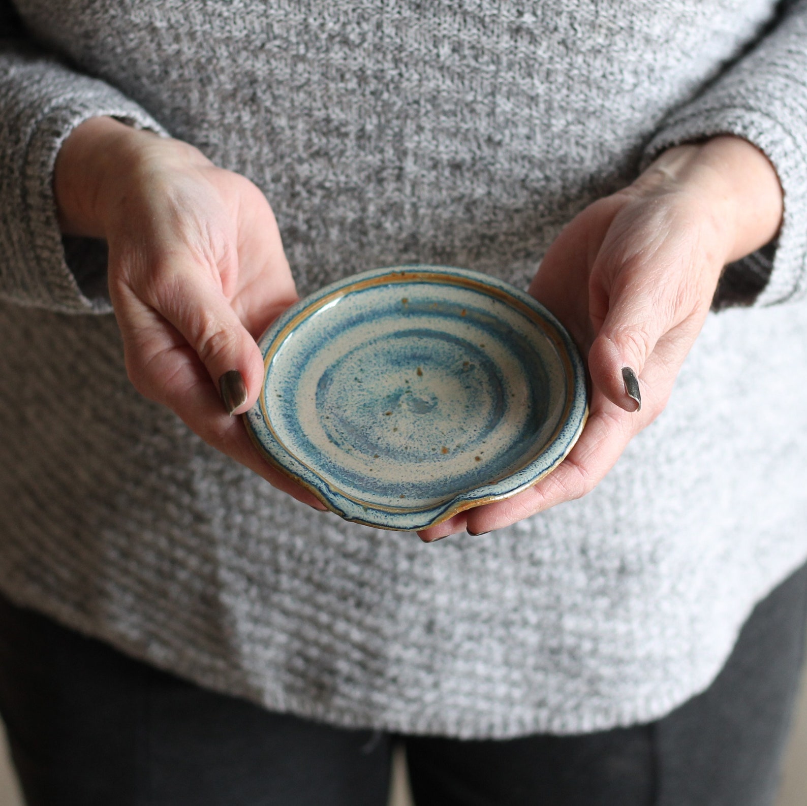 Handmade Pottery | Spoon Rest - Blue
