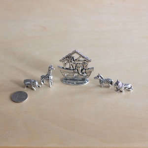 Handmade Pewter Mini Figurines 5 pc. Noah's Ark Set image 2