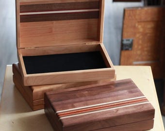 Handmade Solid Wood Hinged Box | 10" x 6 1/2"