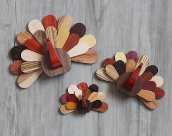 Handmade Wooden Turkeys | 3 Sizes