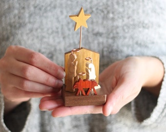 Handmade Mini Wooden Nativity