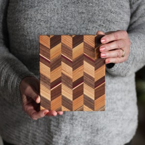 Handmade Wooden Trivets X-Large 6x7 Checkered