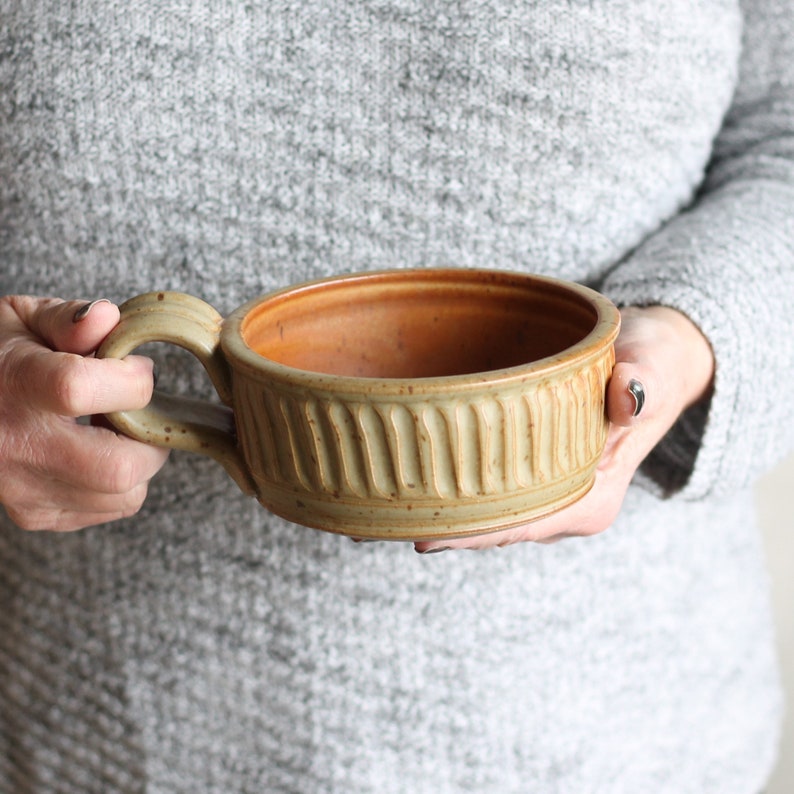 Handmade Pottery Soup Mug 9 Colors Etsy