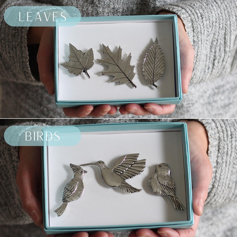 Handmade Pewter Magnet Set 13 Styles image 5