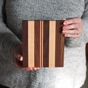 Handmade Wooden Trivets X-Large 6x7 Striped Walnut