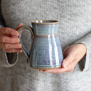 Handmade Pottery 12-14 oz. Large Mug 8 colors Blue