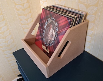 MDF Record Storage Box Display Crate for 12" Vinyl LPs Albums