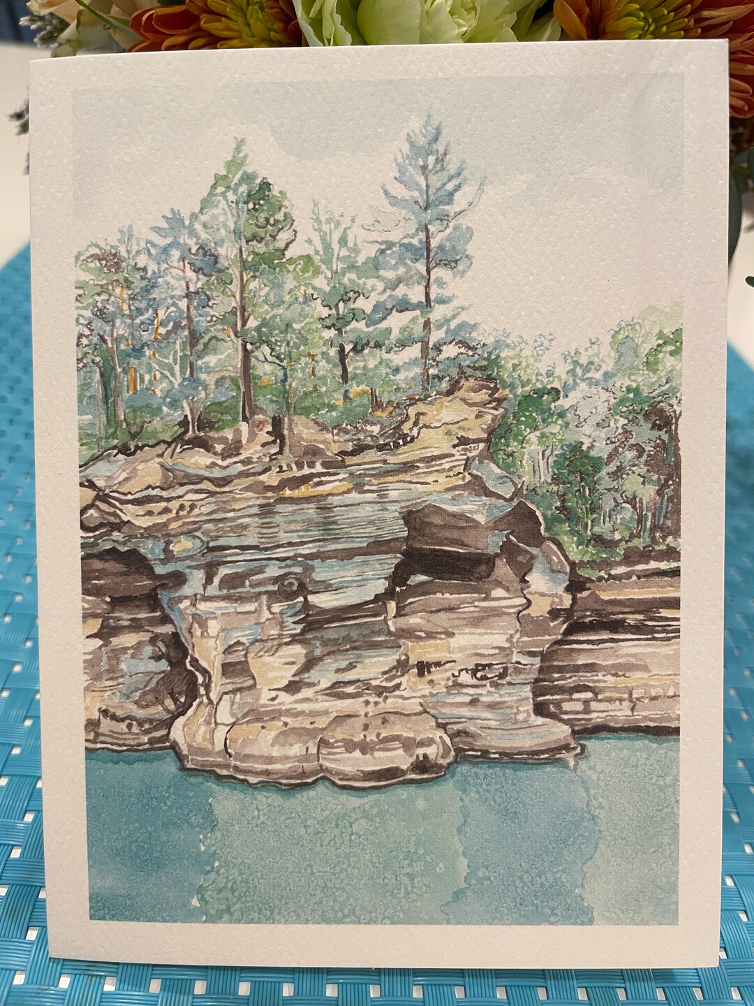 Pictured Rocks Greeting Card - Etsy