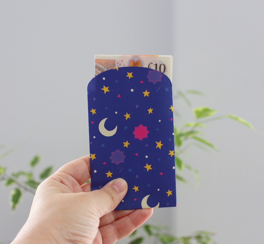 Eid Money Envelopes Moon & Star Eidi Money Envelopes, Eid Gift, Ramadan