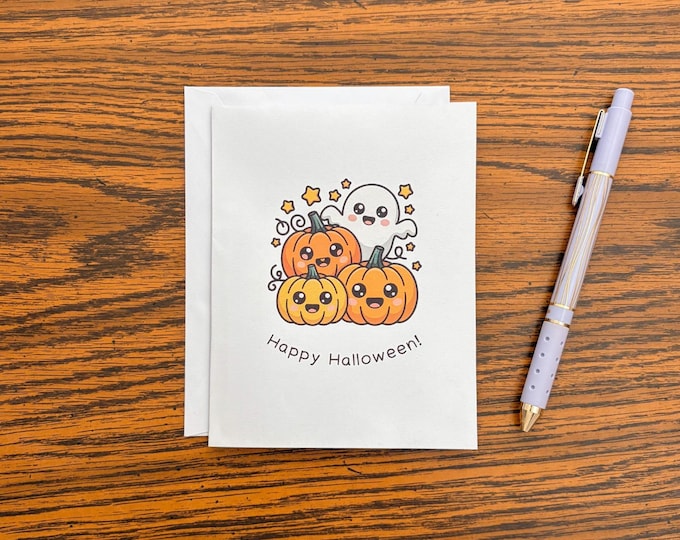 Happy Halloween Printable Quarter Fold Card | Digital Download