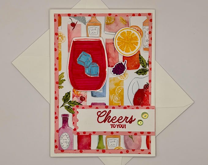 "Cheers to You" Handmade Congratulations Card