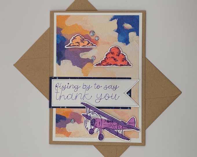 "Flying By To Say Thank You" Handmade Appreciation Card