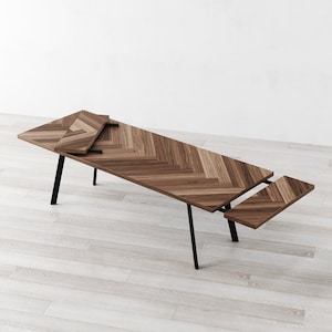 Prince Herringbone Extendable American Walnut Dining Table