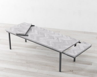 Medway Herringbone Extendable White Oak Dining Table