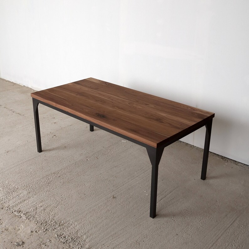Waterloo Industrial Style Walnut Veneer Dining Table Rustic Etsy