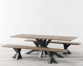 Temple Light Grey Oak Dining Table