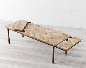 Medway Herringbone Extendable Natural Oak Dining Table