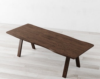 Kelvin Live Edge Brown Oak Dining Table