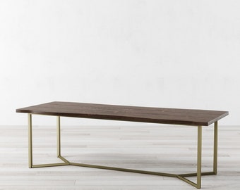 London Live Edge Brown Oak Dining Table