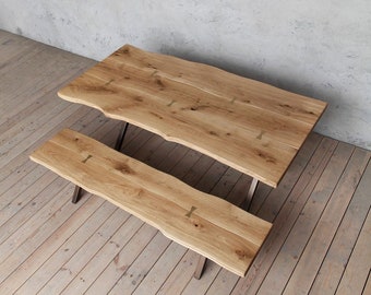 Chelsea Live Edge Natural Oak Dining Table