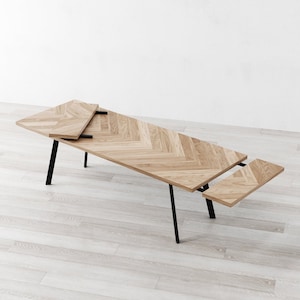 Prince Herringbone Extendable Natural Oak Dining Table