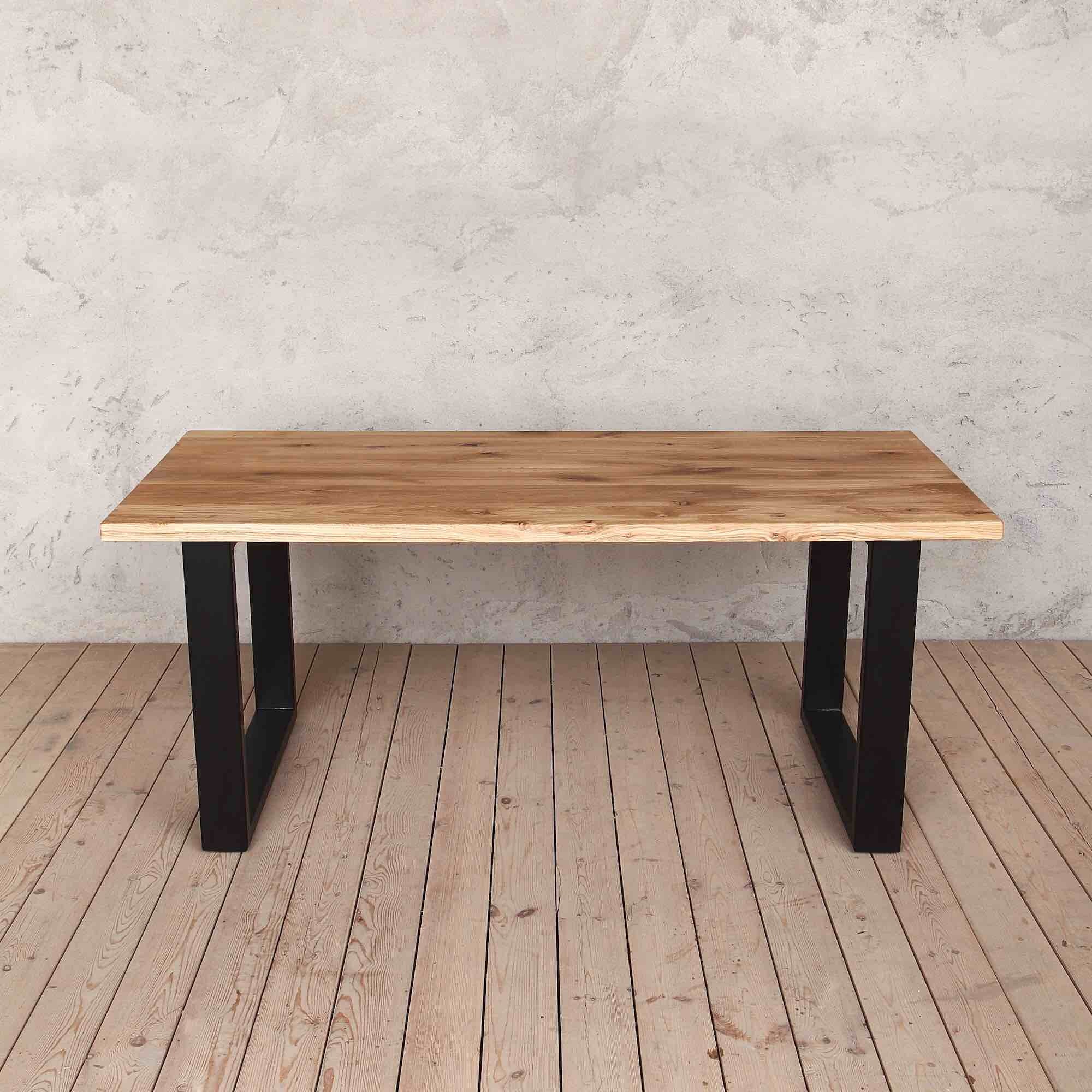 Holborn Natural Oak With Black Legs Industrial Dining Table Etsy UK