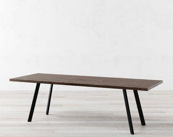 Prince Herringbone Brown Oak Dining Table