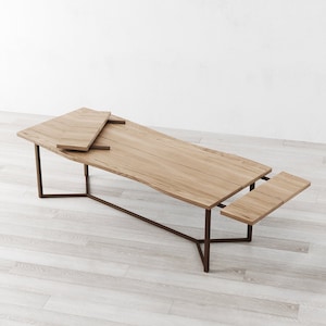 Infinity uitschuifbare eettafel van natuurlijk eikenhout