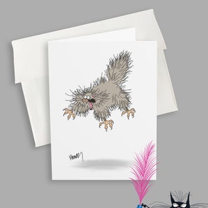 Cartões engraçados de gato esgotado