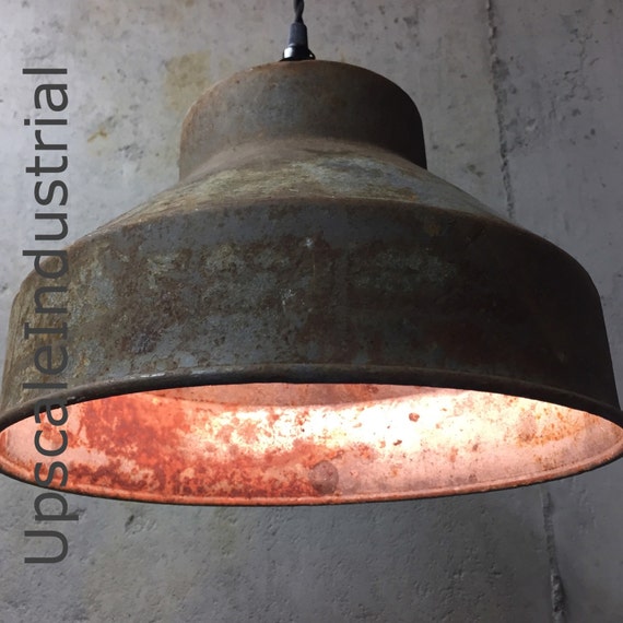 Custom Ceiling Rusty Pendant Light VINTAGE Repurposed Industrial Light Pendant Strainer Farmhouse Light Kitchen Island Pendant Lighting