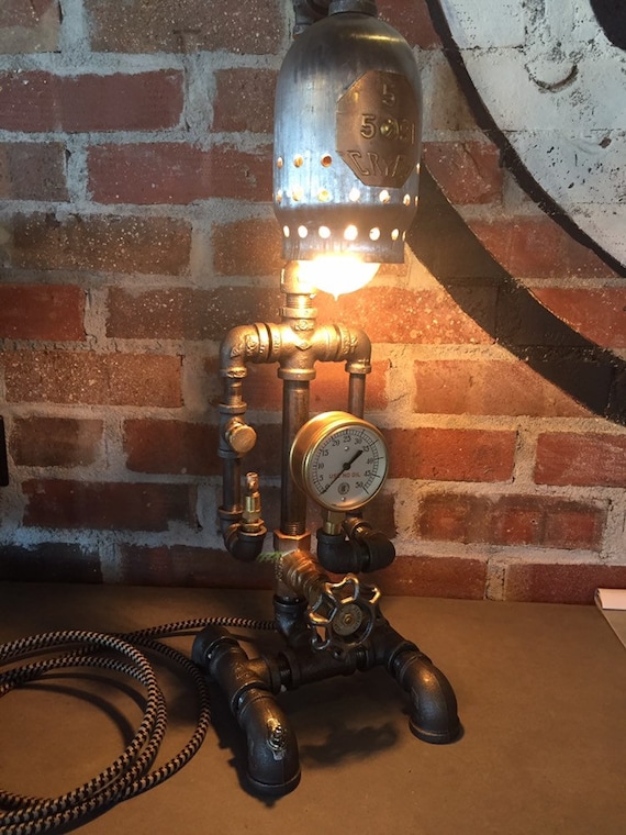 Lighting-Industrial Lamp-Industrial Lighting-Steampunk Lighting-Steampunk Lamp-Pipe Light-industrial Light-Fathers Day-Desk Light-Steampunk