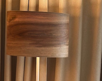 Floor Lamp - Wood Floor Lamp -  Natural Wood CHESTNUT - Veneer Lampshade - Gift for Housewarming
