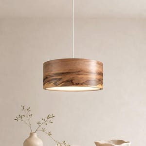 Suspension en bois faite main pour salle à manger, plafonnier Mid-Century