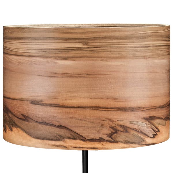 Walnootfineer houten vloerlamp – moderne verlichting, handgemaakt
