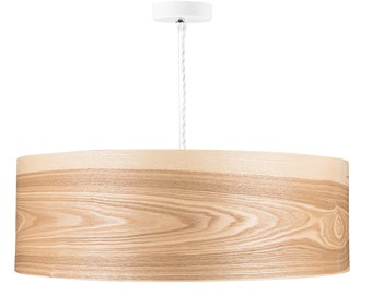 Wood Pendant Light - Ash Veneer - 3 bulbs